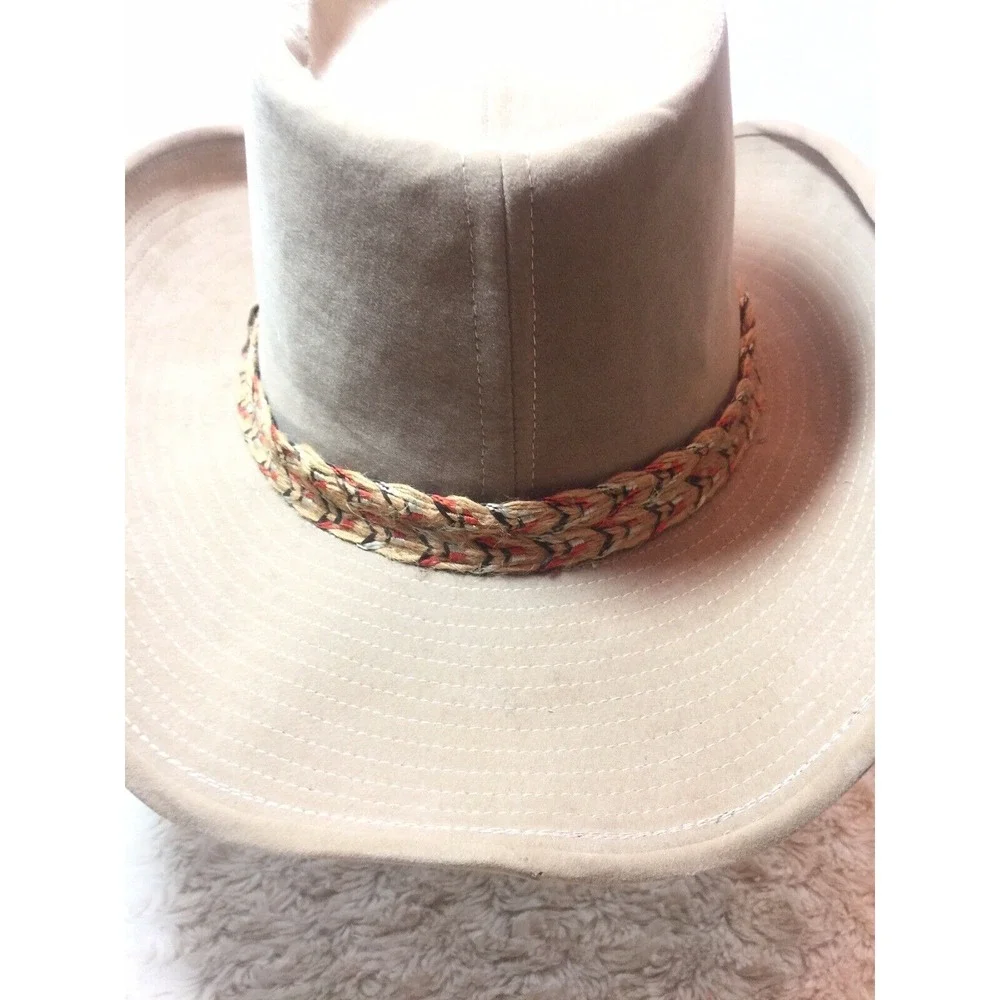 Vtg Levi Strauss Suade Leather Hat 7 1/8‎ Brown Cowboy Hat Nice